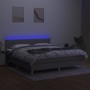 Cama box spring con colchón tela y LED gris claro 180x200 cm de vidaXL, Camas y somieres - Ref: Foro24-3133893, Precio: 540,4...