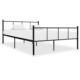 Estructura de cama de metal negro 140x200 cm de vidaXL, Camas y somieres - Ref: Foro24-284639, Precio: 138,63 €, Descuento: %