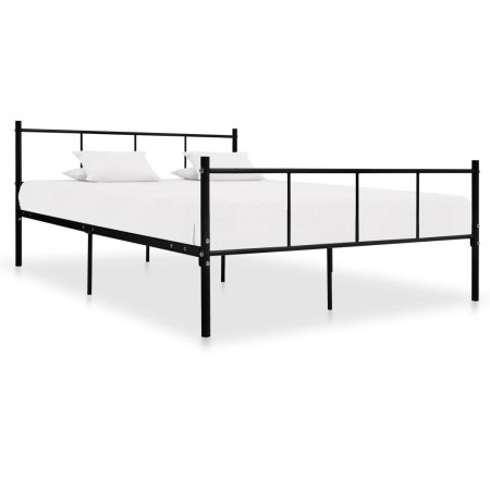 Estructura de cama de metal negro 140x200 cm de vidaXL, Camas y somieres - Ref: Foro24-284639, Precio: 138,63 €, Descuento: %