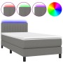 Cama box spring colchón y luces LED tela gris oscuro 90x200 cm de vidaXL, Camas y somieres - Ref: Foro24-3133286, Precio: 302...