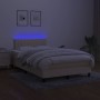 Cama box spring con colchón y LED tela crema 120x200 cm de vidaXL, Camas y somieres - Ref: Foro24-3133306, Precio: 383,16 €, ...