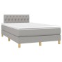 Cama box spring con colchón tela y LED gris claro 120x200 cm de vidaXL, Camas y somieres - Ref: Foro24-3133941, Precio: 386,5...