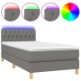 Cama box spring con colchón y LED tela gris oscuro 90x200 cm de vidaXL, Camas y somieres - Ref: Foro24-3133926, Precio: 311,4...