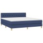 Cama box spring con colchón y LED tela azul 160x200 cm de vidaXL, Camas y somieres - Ref: Foro24-3133971, Precio: 501,98 €, D...