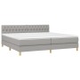 Cama box spring con colchón tela y LED gris claro 200x200 cm de vidaXL, Camas y somieres - Ref: Foro24-3133981, Precio: 580,6...