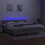 Cama box spring con colchón tela y LED gris claro 200x200 cm de vidaXL, Camas y somieres - Ref: Foro24-3133981, Precio: 580,6...