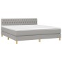 Cama box spring con colchón tela y LED gris claro 180x200 cm de vidaXL, Camas y somieres - Ref: Foro24-3133973, Precio: 538,6...