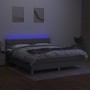 Cama box spring con colchón tela y LED gris claro 180x200 cm de vidaXL, Camas y somieres - Ref: Foro24-3133973, Precio: 538,6...