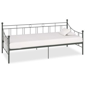 Estructura de cama de metal gris 90x200 cm de vidaXL, Camas y somieres - Ref: Foro24-284670, Precio: 103,62 €, Descuento: %