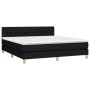 Cama box spring con colchón LED tela negro 160x200 cm de vidaXL, Camas y somieres - Ref: Foro24-3133967, Precio: 518,61 €, De...