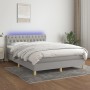 Cama box spring colchón y luces LED tela gris claro 140x200 cm de vidaXL, Camas y somieres - Ref: Foro24-3133957, Precio: 426...