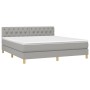 Cama box spring con colchón tela y LED gris claro 160x200 cm de vidaXL, Camas y somieres - Ref: Foro24-3133965, Precio: 512,1...