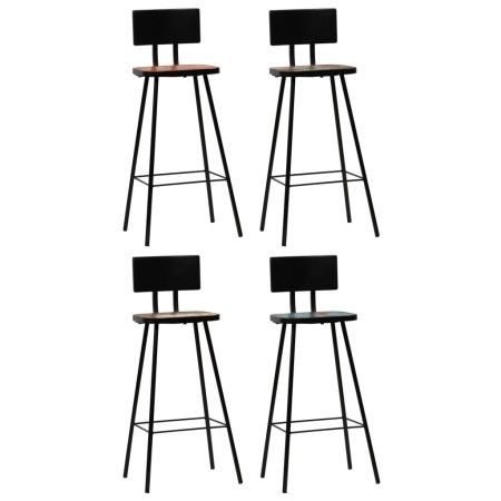 Taburetes de cocina 4 unidades madera maciza reciclada de vidaXL, Taburetes de cocina - Ref: Foro24-245393, Precio: 257,25 €,...