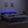 Cama box spring con colchón y LED tela azul 200x200 cm de vidaXL, Camas y somieres - Ref: Foro24-3133987, Precio: 624,26 €, D...