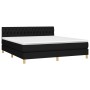 Cama box spring con colchón LED tela negro 180x200 cm de vidaXL, Camas y somieres - Ref: Foro24-3133975, Precio: 559,72 €, De...