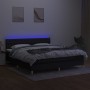 Cama box spring con colchón LED tela negro 180x200 cm de vidaXL, Camas y somieres - Ref: Foro24-3133975, Precio: 559,72 €, De...