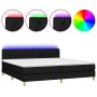 Cama box spring con colchón LED tela negro 200x200 cm de vidaXL, Camas y somieres - Ref: Foro24-3133983, Precio: 604,73 €, De...