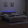 Cama box spring con colchón LED tela gris taupe 160x200 cm de vidaXL, Camas y somieres - Ref: Foro24-3133969, Precio: 529,53 ...