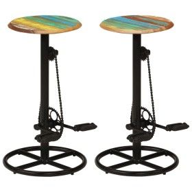 Taburetes de cocina 2 unidades madera maciza reciclada de vidaXL, Taburetes de cocina - Ref: Foro24-246412, Precio: 208,66 €,...