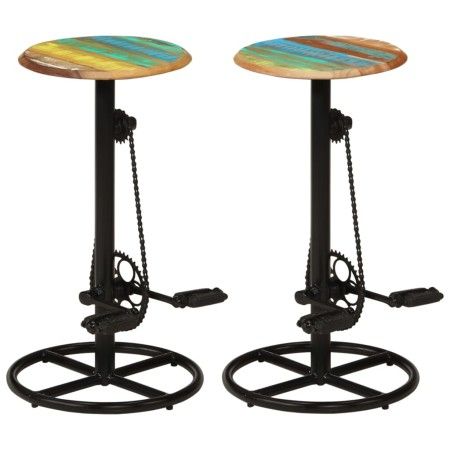 Taburetes de cocina 2 unidades madera maciza reciclada de vidaXL, Taburetes de cocina - Ref: Foro24-246412, Precio: 208,66 €,...