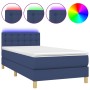 Cama box spring con colchón y LED tela azul 90x200 cm de vidaXL, Camas y somieres - Ref: Foro24-3134011, Precio: 298,51 €, De...