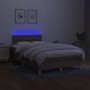 Cama box spring con colchón y LED tela gris taupe 120x200 cm de vidaXL, Camas y somieres - Ref: Foro24-3134025, Precio: 372,9...