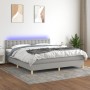 Cama box spring con colchón tela y LED gris claro 180x200 cm de vidaXL, Camas y somieres - Ref: Foro24-3134053, Precio: 545,1...