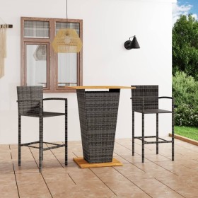 Conjunto de bar para jardín 3 piezas gris en Conjuntos de jardín | Comprar online en Foru.es