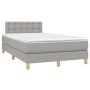 Cama box spring con colchón tela y LED gris claro 120x200 cm de vidaXL, Camas y somieres - Ref: Foro24-3134021, Precio: 386,7...