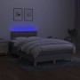 Cama box spring con colchón tela y LED gris claro 120x200 cm de vidaXL, Camas y somieres - Ref: Foro24-3134021, Precio: 386,7...