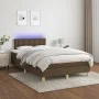 Cama box spring con colchón y LED tela marrón oscuro 120x200 cm de vidaXL, Camas y somieres - Ref: Foro24-3134024, Precio: 36...