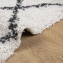 Alfombra de pelo largo moderna PAMPLONA crema y negro 80x200 cm en Alfombras | Comprar online en Foru.es
