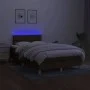 Cama box spring con colchón y LED tela marrón oscuro 120x200 cm de vidaXL, Camas y somieres - Ref: Foro24-3134024, Precio: 36...