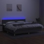 Cama box spring con colchón y LED tela gris oscuro 200x200 cm de vidaXL, Camas y somieres - Ref: Foro24-3133582, Precio: 572,...
