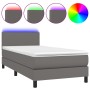 Cama box spring y colchón LED cuero sintético gris 90x190 cm de vidaXL, Camas y somieres - Ref: Foro24-3134079, Precio: 291,2...