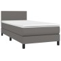 Cama box spring y colchón LED cuero sintético gris 90x190 cm de vidaXL, Camas y somieres - Ref: Foro24-3134079, Precio: 291,2...