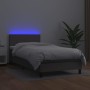 Cama box spring y colchón LED cuero sintético gris 90x190 cm de vidaXL, Camas y somieres - Ref: Foro24-3134079, Precio: 291,2...