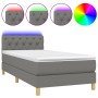 Cama box spring con colchón y LED tela gris oscuro 80x200 cm de vidaXL, Camas y somieres - Ref: Foro24-3133910, Precio: 281,6...