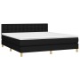 Cama box spring con colchón LED tela negro 180x200 cm de vidaXL, Camas y somieres - Ref: Foro24-3134055, Precio: 556,48 €, De...