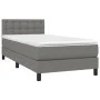 Boxspringbettmatratze und LED-Leuchten dunkelgrauer Stoff 90x200 cm von vidaXL, Betten und Lattenroste - Ref: Foro24-3133446,...