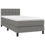 Cama box spring colchón y luces LED tela gris oscuro 90x200 cm de vidaXL, Camas y somieres - Ref: Foro24-3133446, Precio: 309...