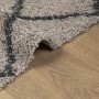Alfombra pelo largo moderna PAMPLONA beige antracita 80x250 cm en Alfombras | Comprar online en Foru.es