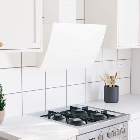 Campana extractora de pared acero vidrio templado blanco 60 cm de vidaXL, Extractores - Ref: Foro24-51676, Precio: 205,40 €, ...
