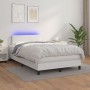 Cama box spring colchón y LED cuero sintético blanco 120x200 cm de vidaXL, Camas y somieres - Ref: Foro24-3134094, Precio: 39...