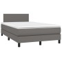 Cama box spring colchón y LED cuero sintético gris 120x200 cm de vidaXL, Camas y somieres - Ref: Foro24-3134097, Precio: 399,...