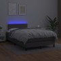 Cama box spring colchón y LED cuero sintético gris 120x200 cm de vidaXL, Camas y somieres - Ref: Foro24-3134097, Precio: 399,...