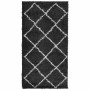 Alfombra de pelo largo moderna PAMPLONA negro y crema 80x150 cm en Alfombras | Comprar online en Foru.es