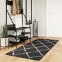 Alfombra de pelo largo moderna PAMPLONA negro y crema 80x200 cm en Alfombras | Comprar online en Foru.es