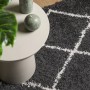 Alfombra de pelo largo moderna PAMPLONA negro y crema 80x250 cm en Alfombras | Comprar online en Foru.es