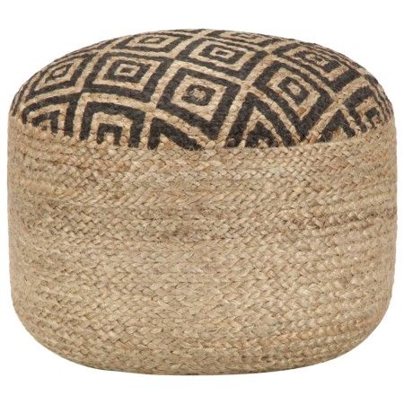 Puf hecho a mano negro 45x30 cm yute de vidaXL, Otomanas - Ref: Foro24-248086, Precio: 81,11 €, Descuento: %